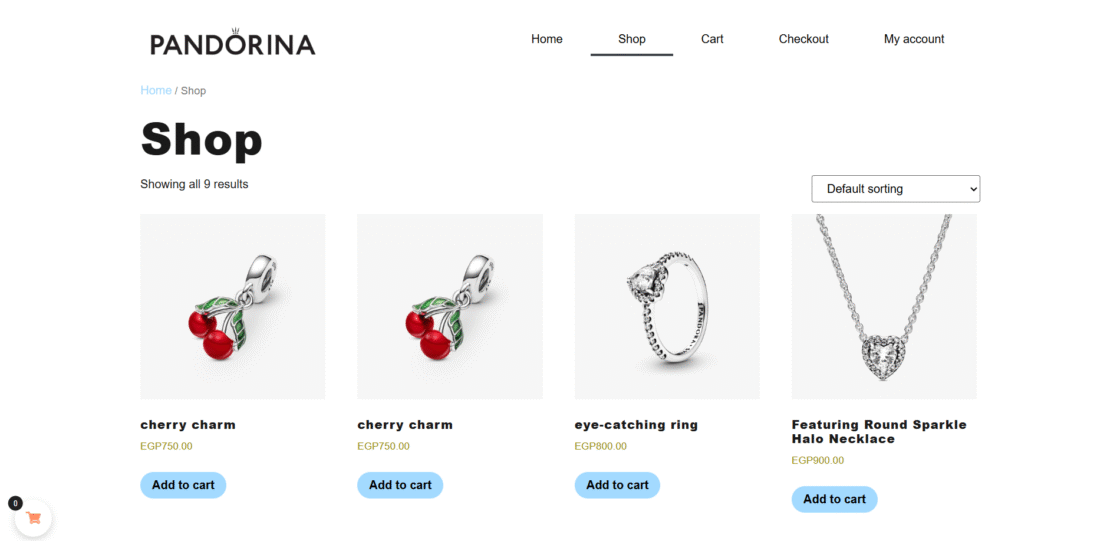 Pandorina — Jewelry & Gift Shop | Web Design by Ahmed Elradwany