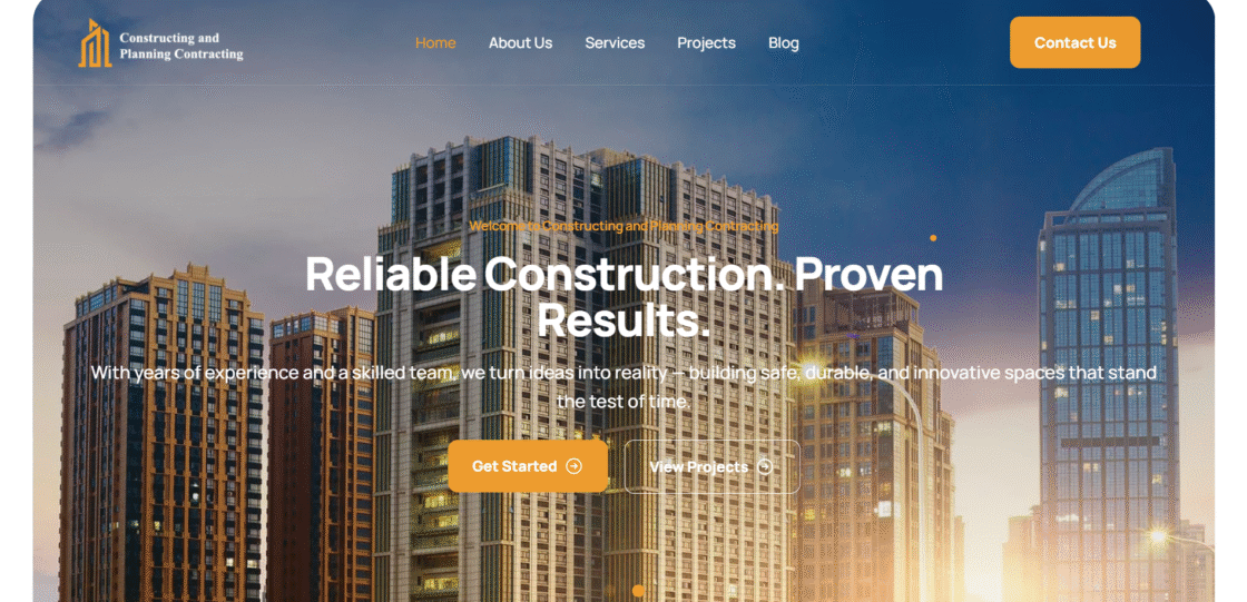 “Construction Company Website Design — Responsive & SEO-Ready by Ahmed Elradwany”